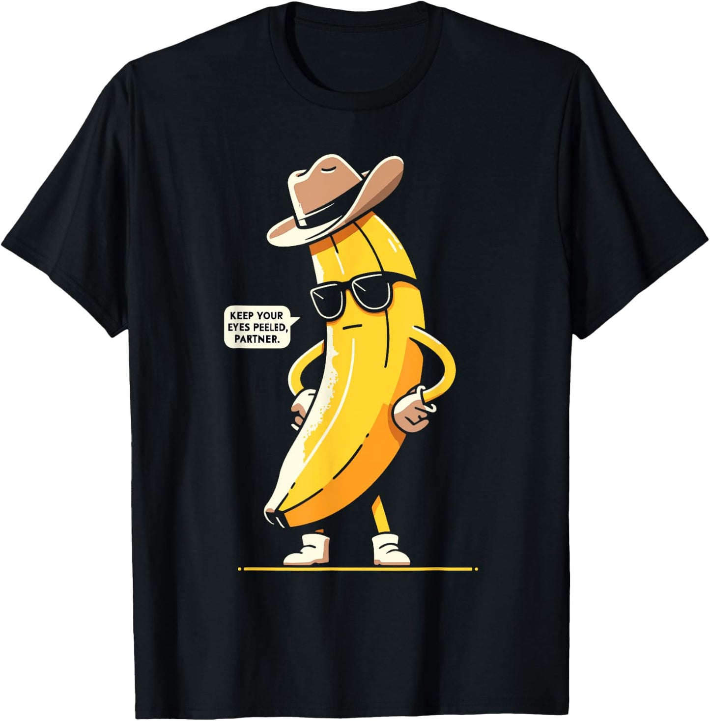 Banana Cowboy Cowgirl Country Western Novelty Funny Banana T-Shirt - T-Shirt | Black