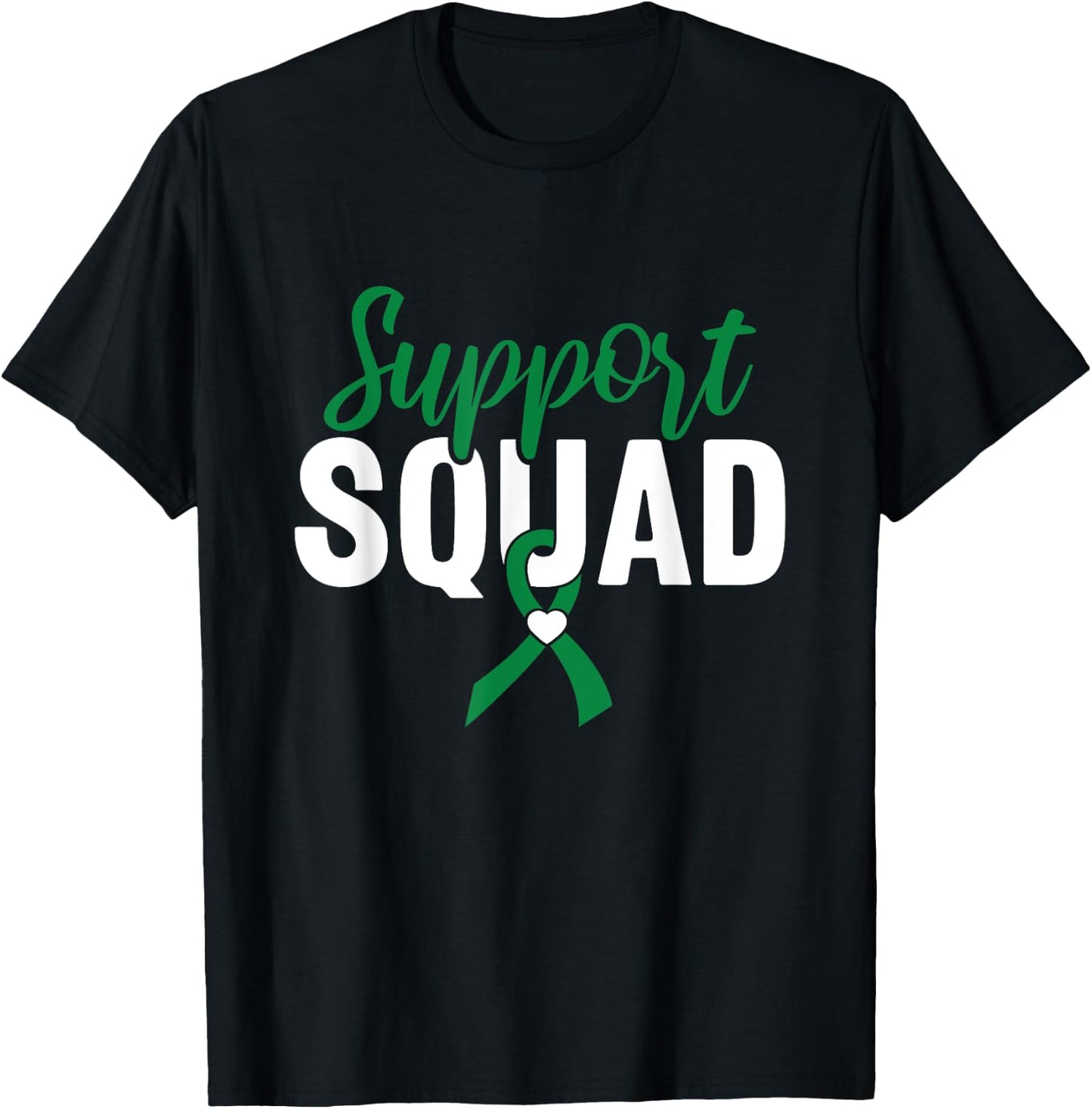 Support Squad Green Ribbon Liver Cancer Awareness T-Shirt - T-Shirt | Black