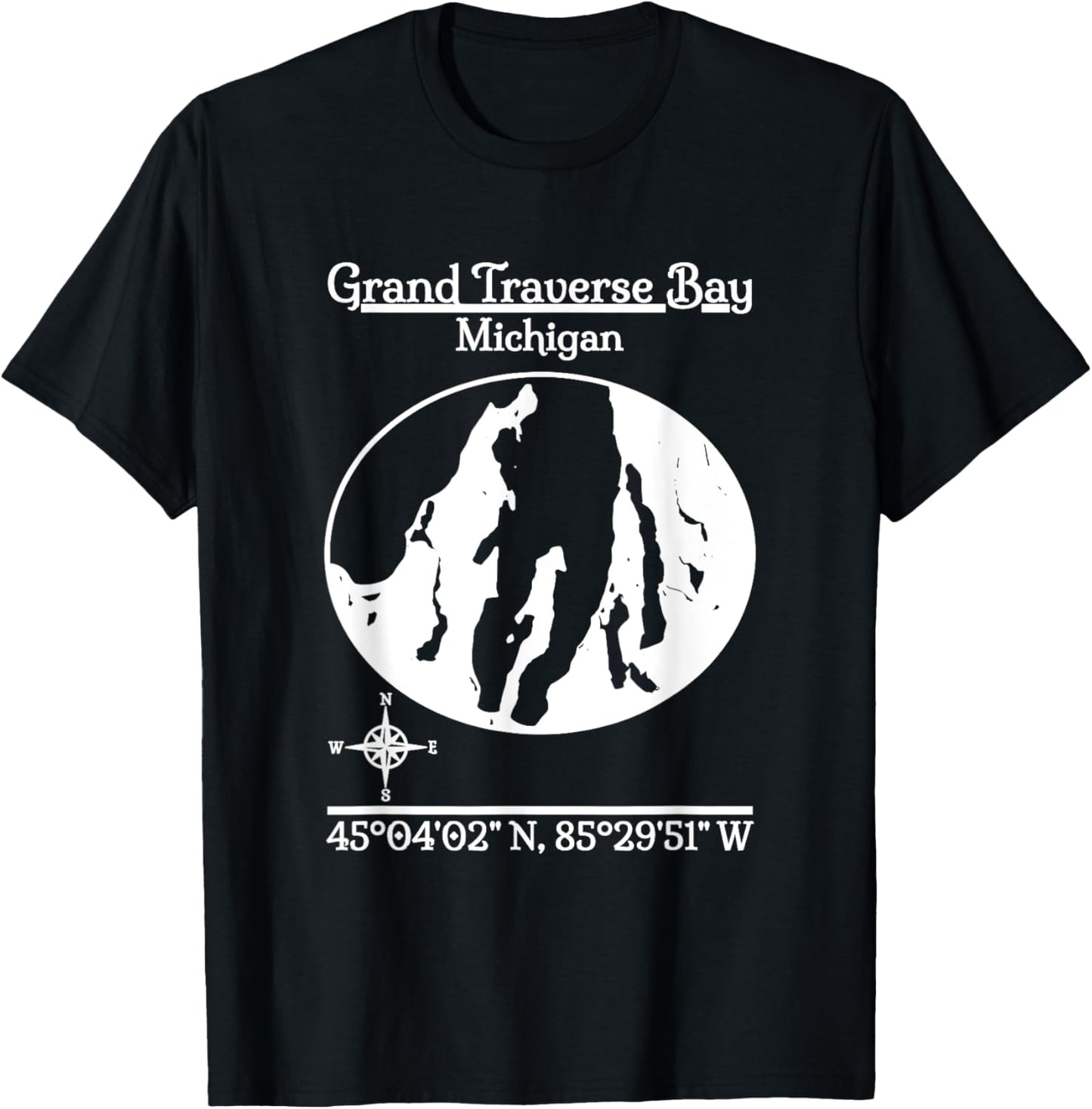 Grand Traverse Bay - Michigan T-Shirt - T-Shirt | Black