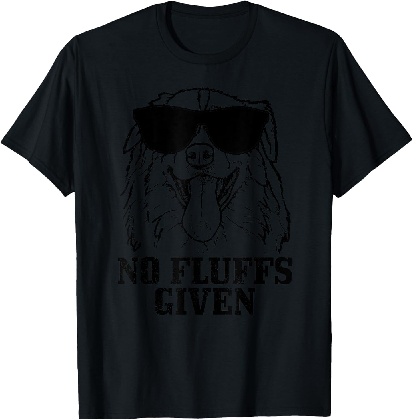 Australian Shepherd No Fluffs Given Funny Dog T-Shirt - T-Shirt | Black