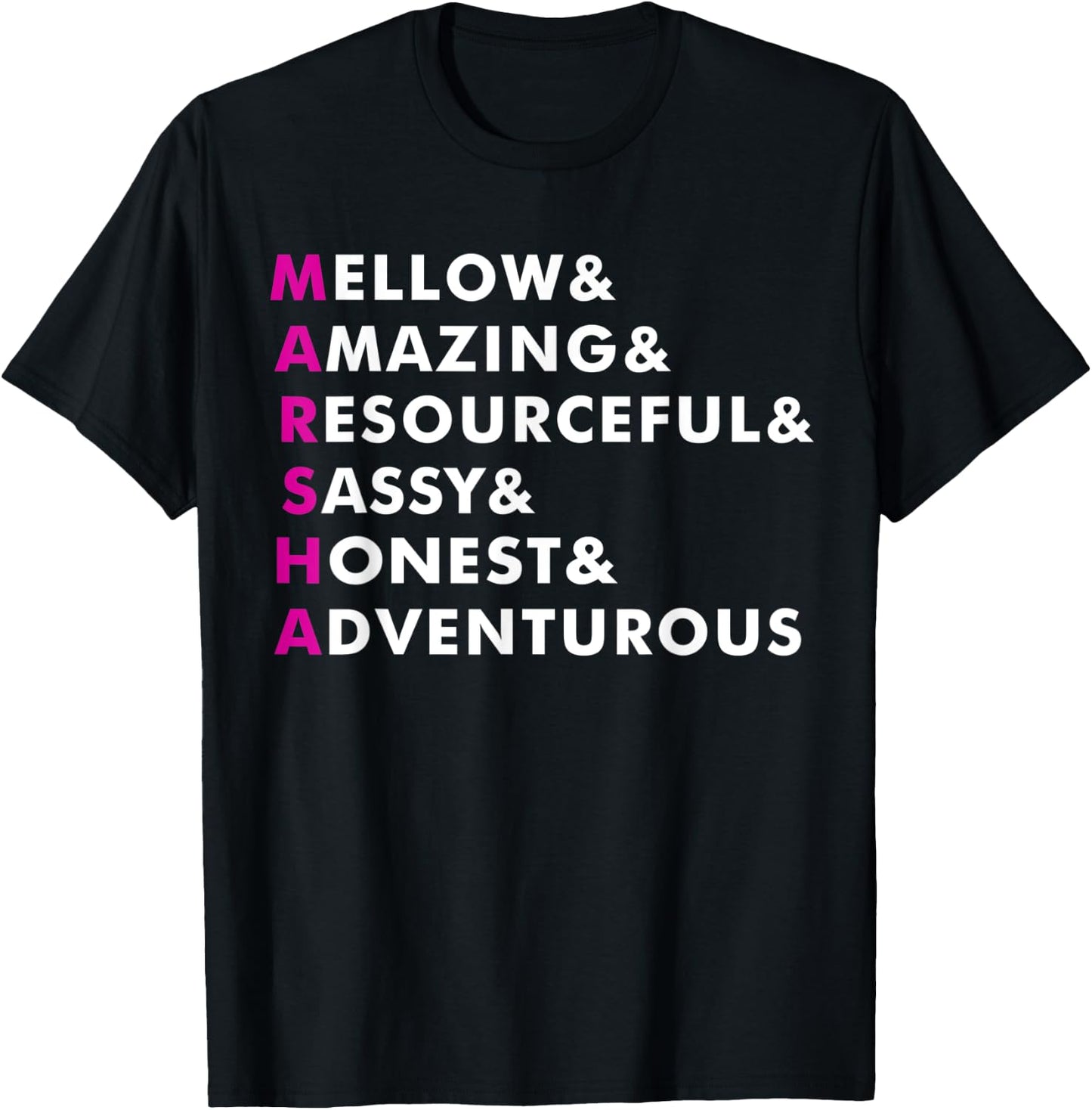 Marsha Name Shirt Personalized Gift T-Shirt - T-Shirt | Black