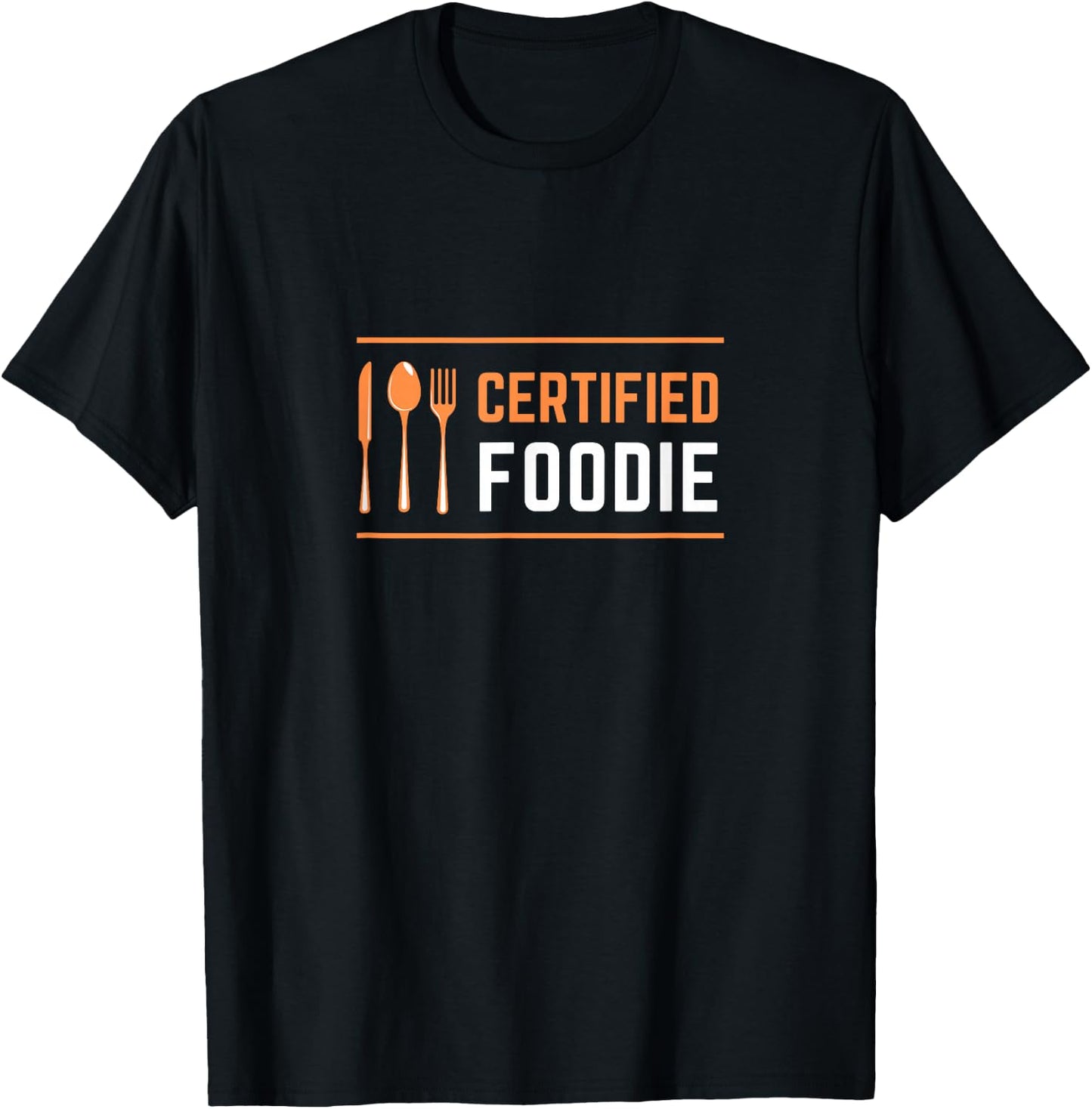 Certified Foodie Funny Designs for Food and Snack Lovers T-Shirt - T-Shirt | Black