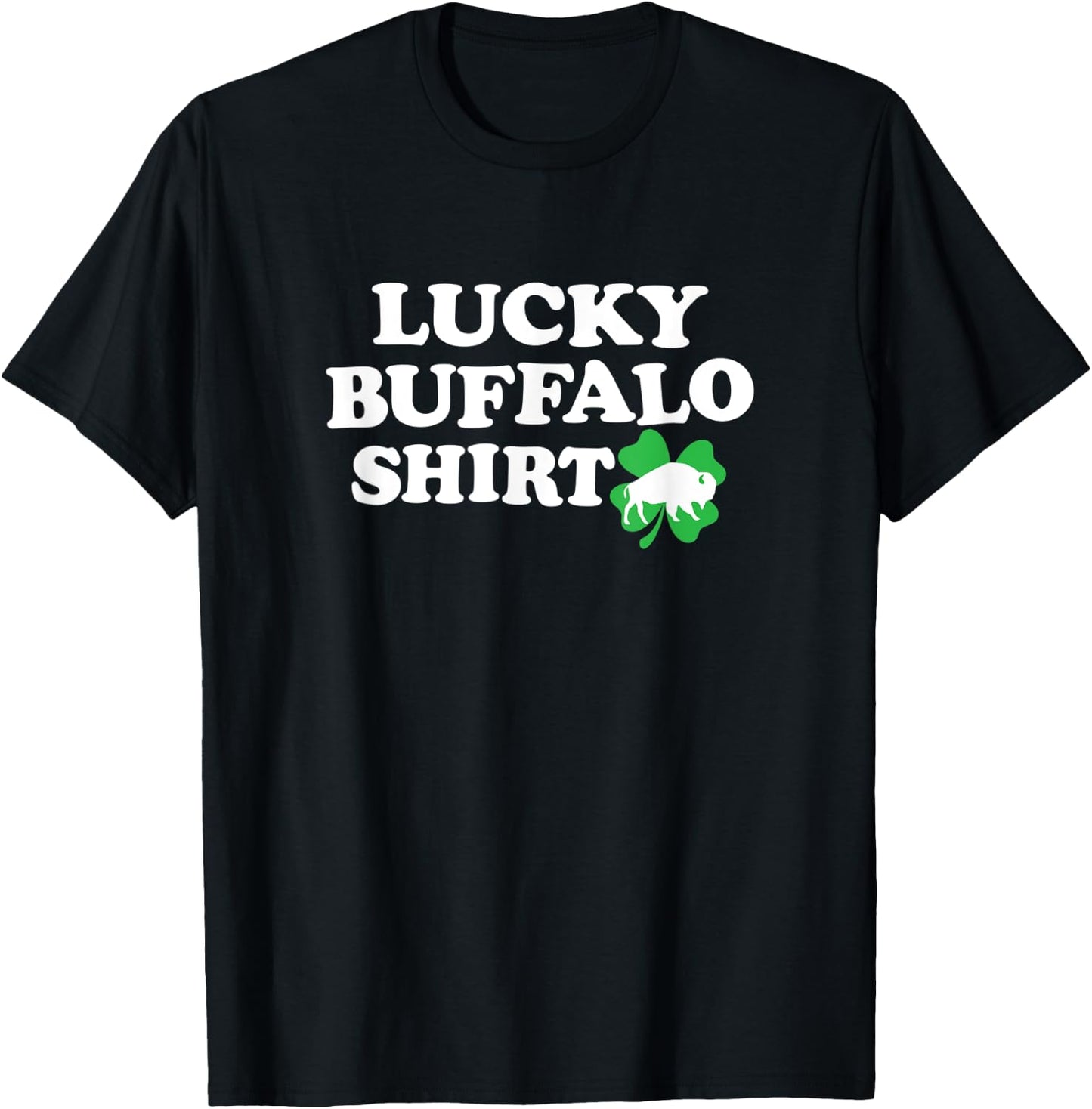 LUCKY BUFFALO SHIRT - NY New York sports 4 leaf clover funny T-Shirt - T-Shirt | Black