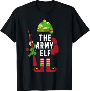 The Army Elf Funny Christmas Gifts for Soldiers T-Shirt - T-Shirt | Black