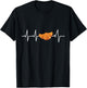 Croissant heartbeat ECG heart rate T-Shirt - T-Shirt | Black