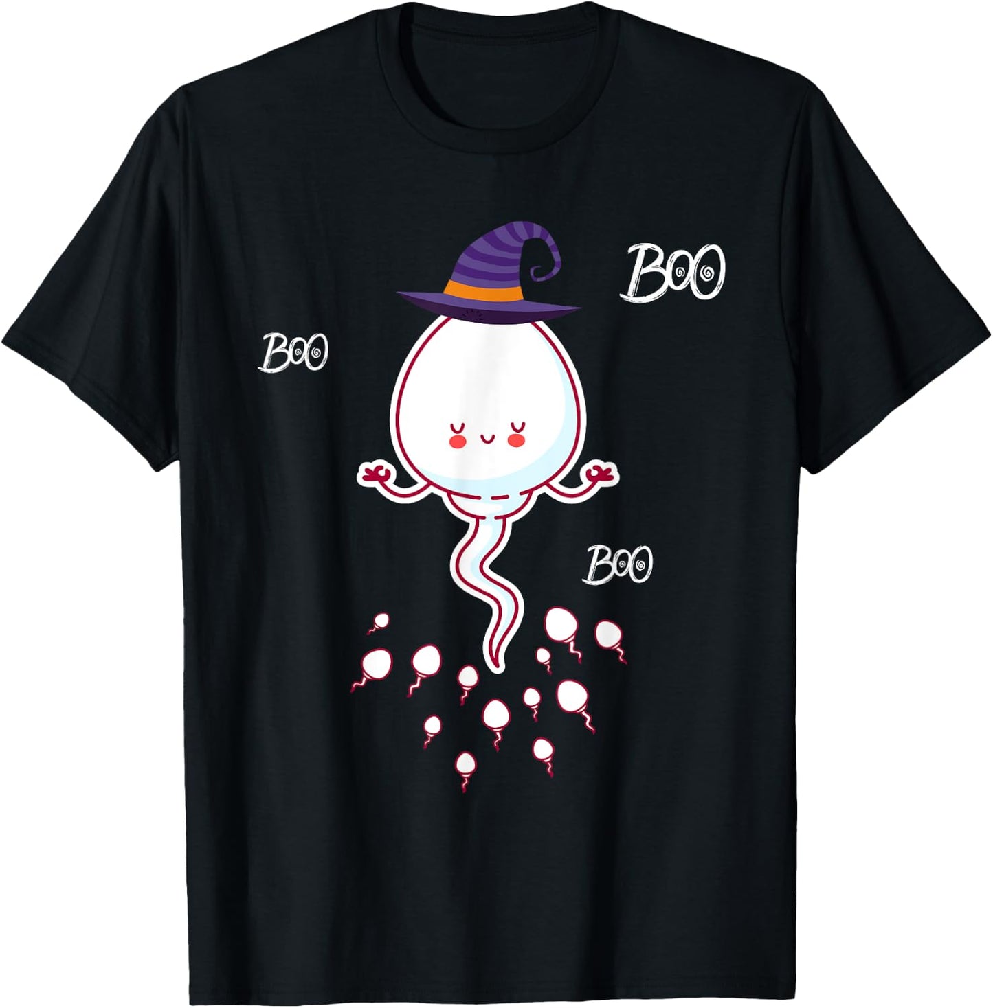 Boo Boo Funny Sperm Ghost Halloween Men Women Costume Gift T-Shirt - T-Shirt | Black