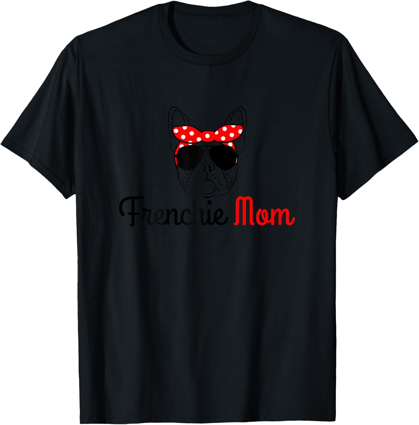 Frenchie Mom Vintage Funny Dog French Bulldog Women Kids T-Shirt - T-Shirt | Black