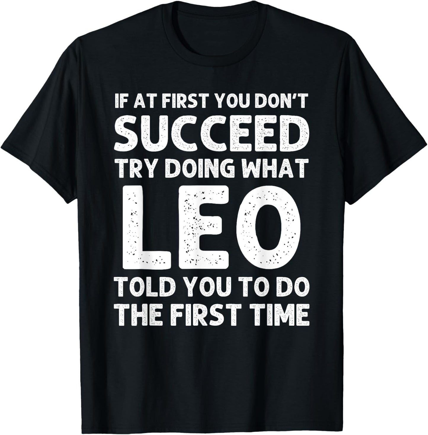 LEO Gift Name Personalized Birthday Funny Christmas Joke T-Shirt - T-Shirt | Black