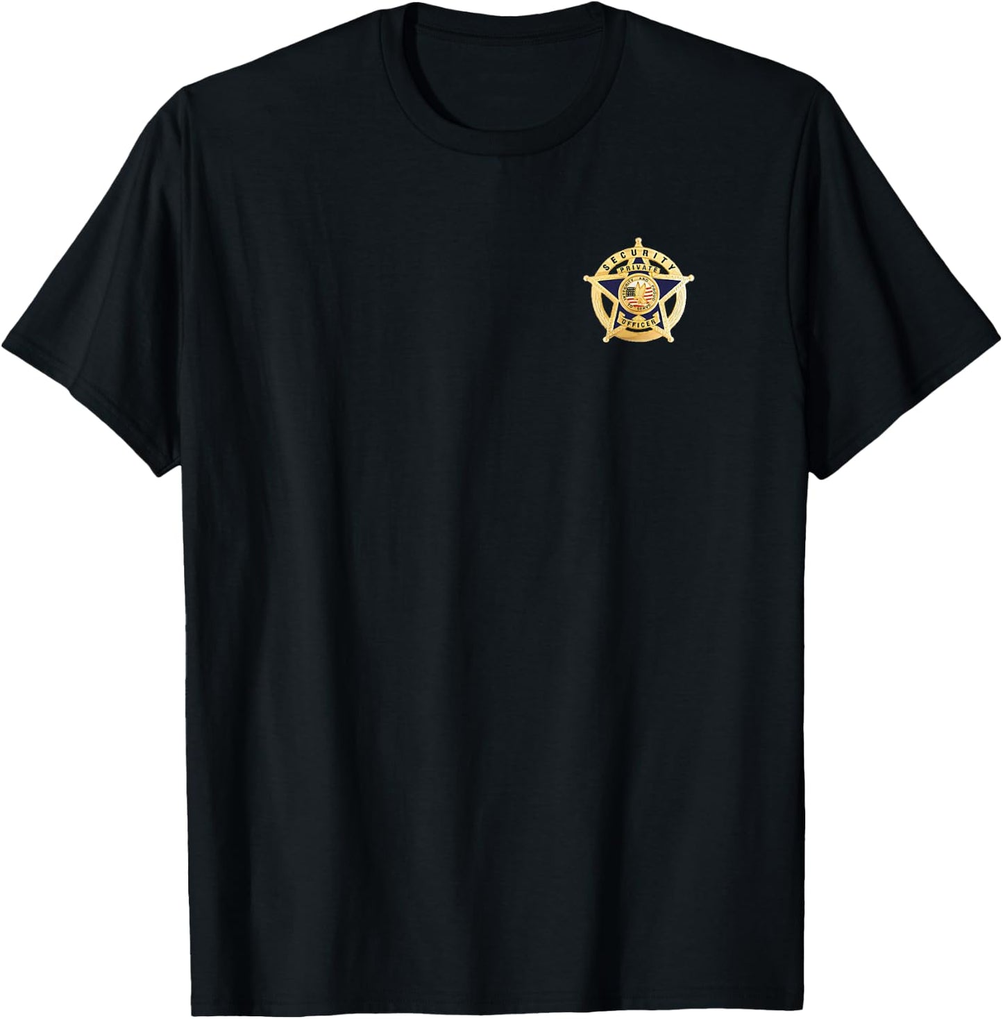 Security Guard (Double Sided), Officer/Police Uniform T-Shirt - T-Shirt | Black