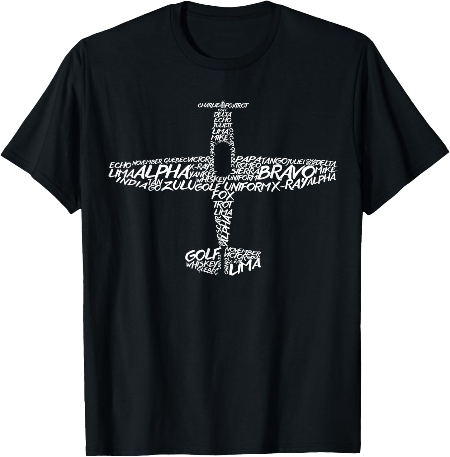Phonetic Alphabet | Pilot Airplane T-Shirt - T-Shirt | Black