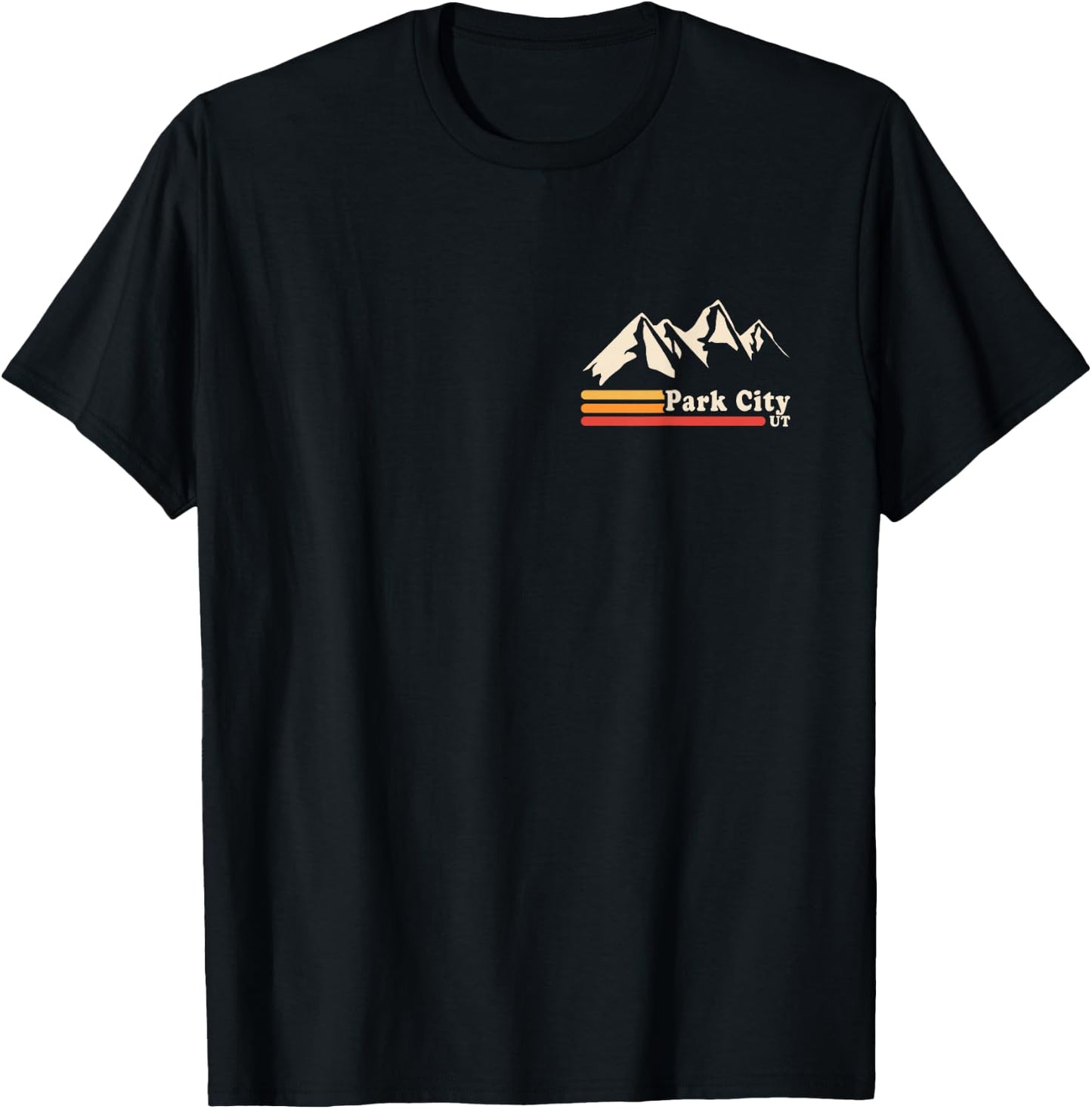 Retro Park City Utah Mountains Ski T-Shirt - T-Shirt | Black