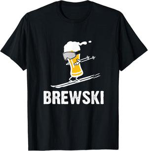Brewski skiing beer T-Shirt - T-Shirt | Black
