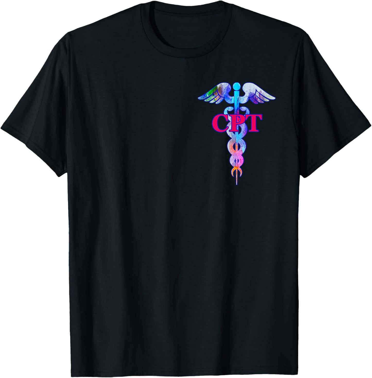 Certified Phlebotomy Technician CPT Caduceus Medical Symbol T-Shirt - T-Shirt | Black