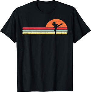 Karate Taekwondo Kick Girl Retro Martial Arts Women Gift T-Shirt - T-Shirt | Black