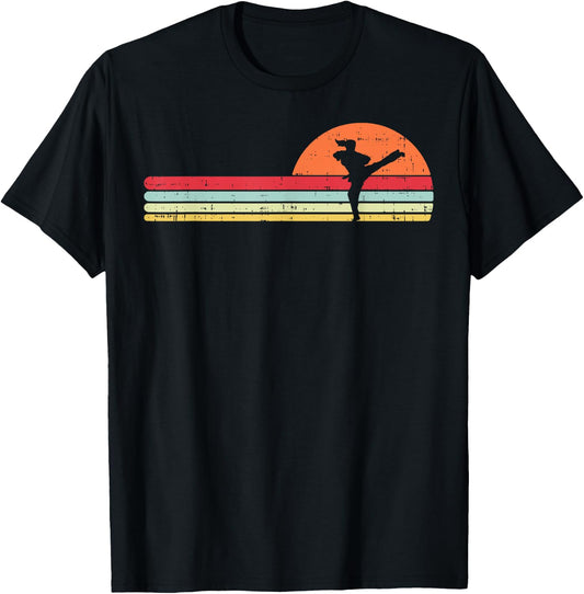 Karate Taekwondo Kick Girl Retro Martial Arts Women Gift T-Shirt - T-Shirt | Black