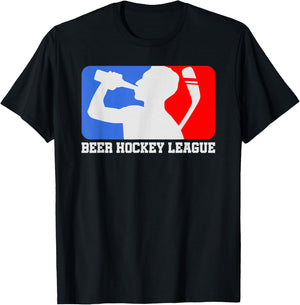 Cool Beer Hockey League Ice-Hockey Gift T-Shirt - T-Shirt | Black