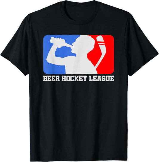 Cool Beer Hockey League Ice-Hockey Gift T-Shirt - T-Shirt | Black