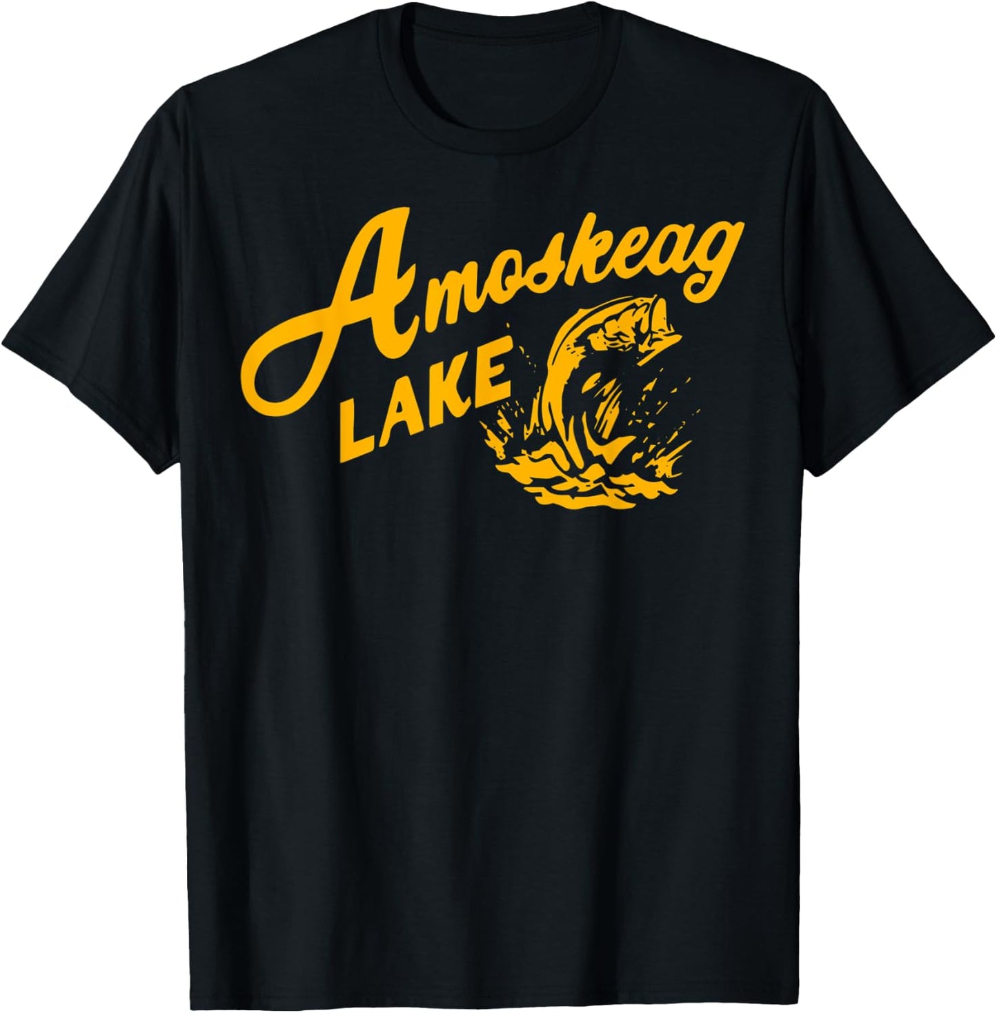 Amoskeag Lake Essential , Fishing Shirt T-Shirt - T-Shirt | Black