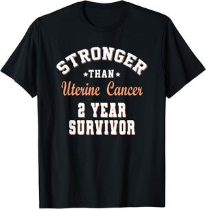 Stronger Than Uterine Cancer 2 Year Survivor T-Shirt - T-Shirt | Black