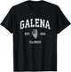 Galena Illinois IL Vintage American Flag Sports Design T-Shirt - T-Shirt | Black