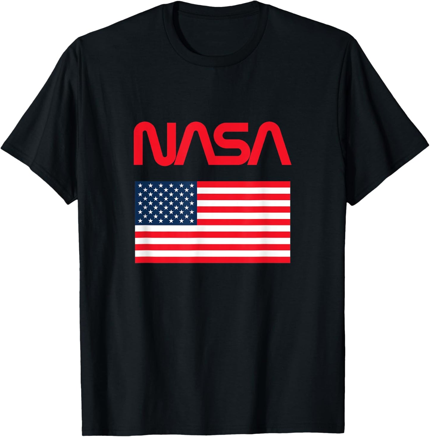 NASA USA Flag T-Shirt - T-Shirt | Black