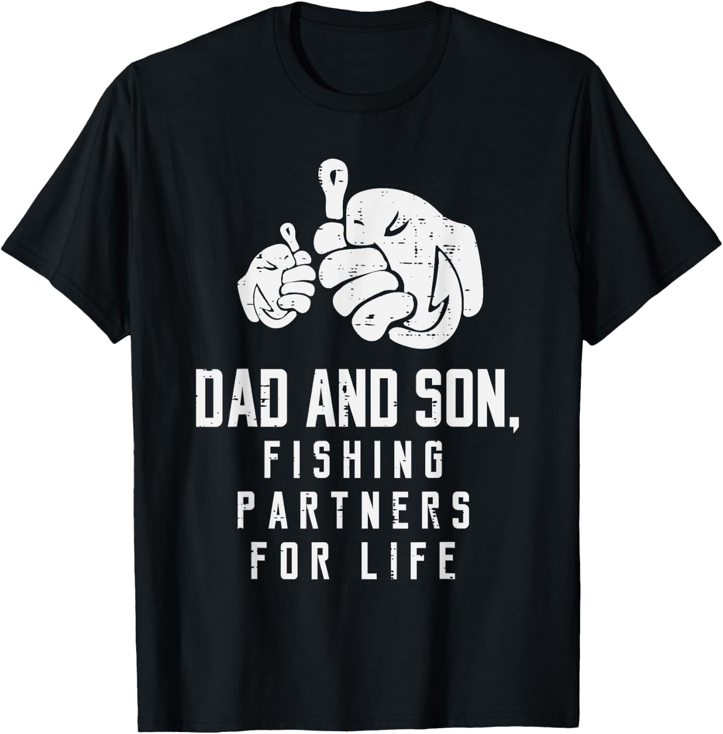 Dad And Son Fishing Partners For Life Matching Boys Men T-Shirt - T-Shirt | Black