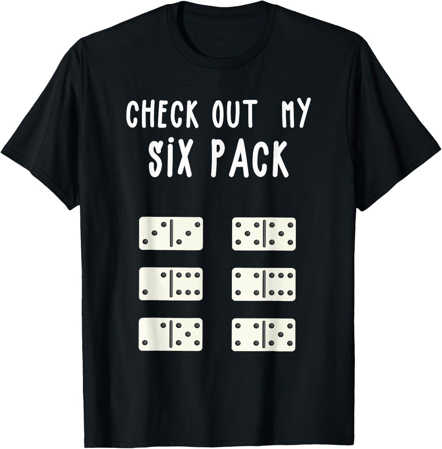 Funny Check out My Six Pack Funny Gift Dominoes Lover T-Shirt - T-Shirt | Black