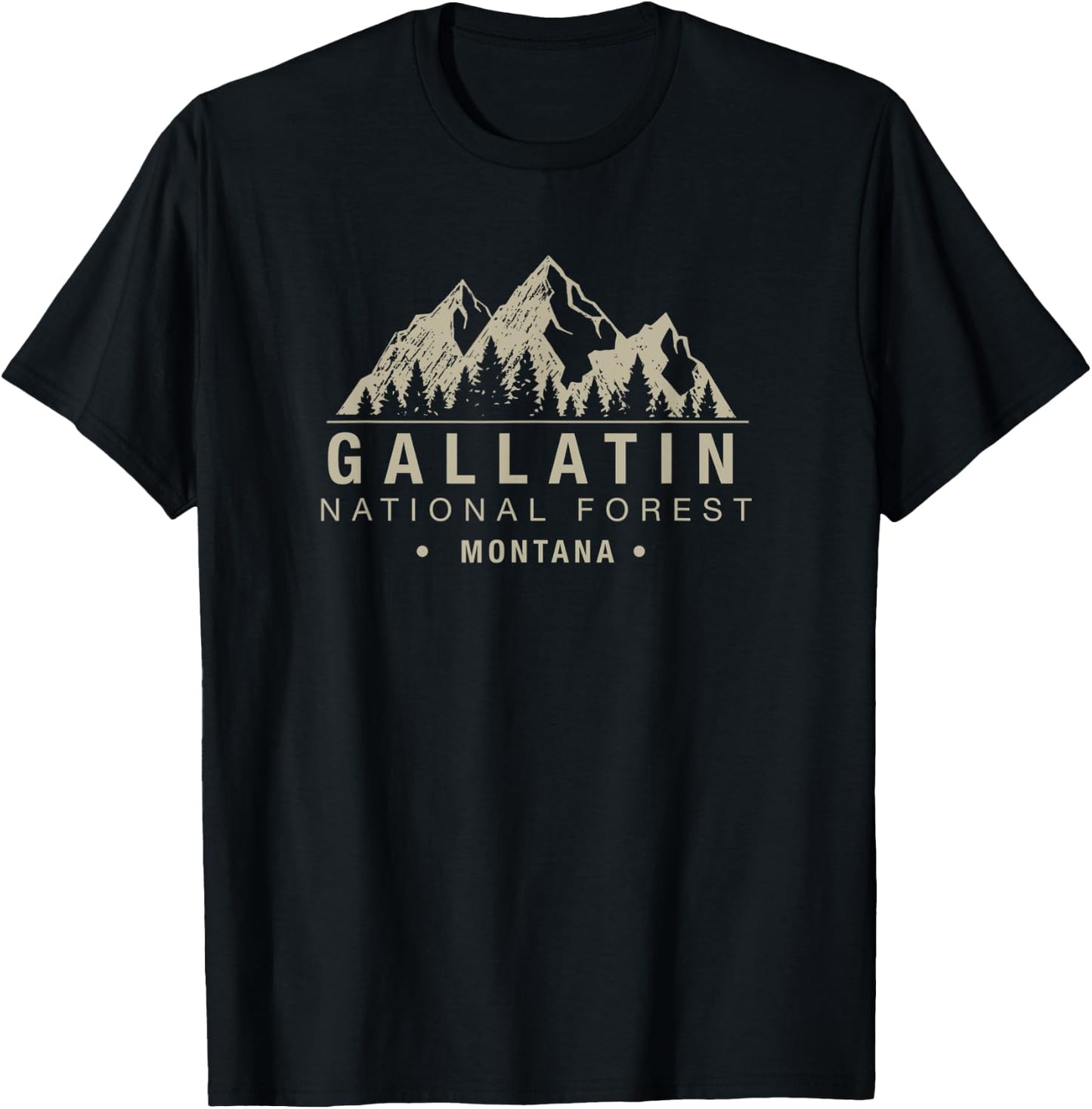 Gallatin National Forest Montana T-Shirt - T-Shirt | Black