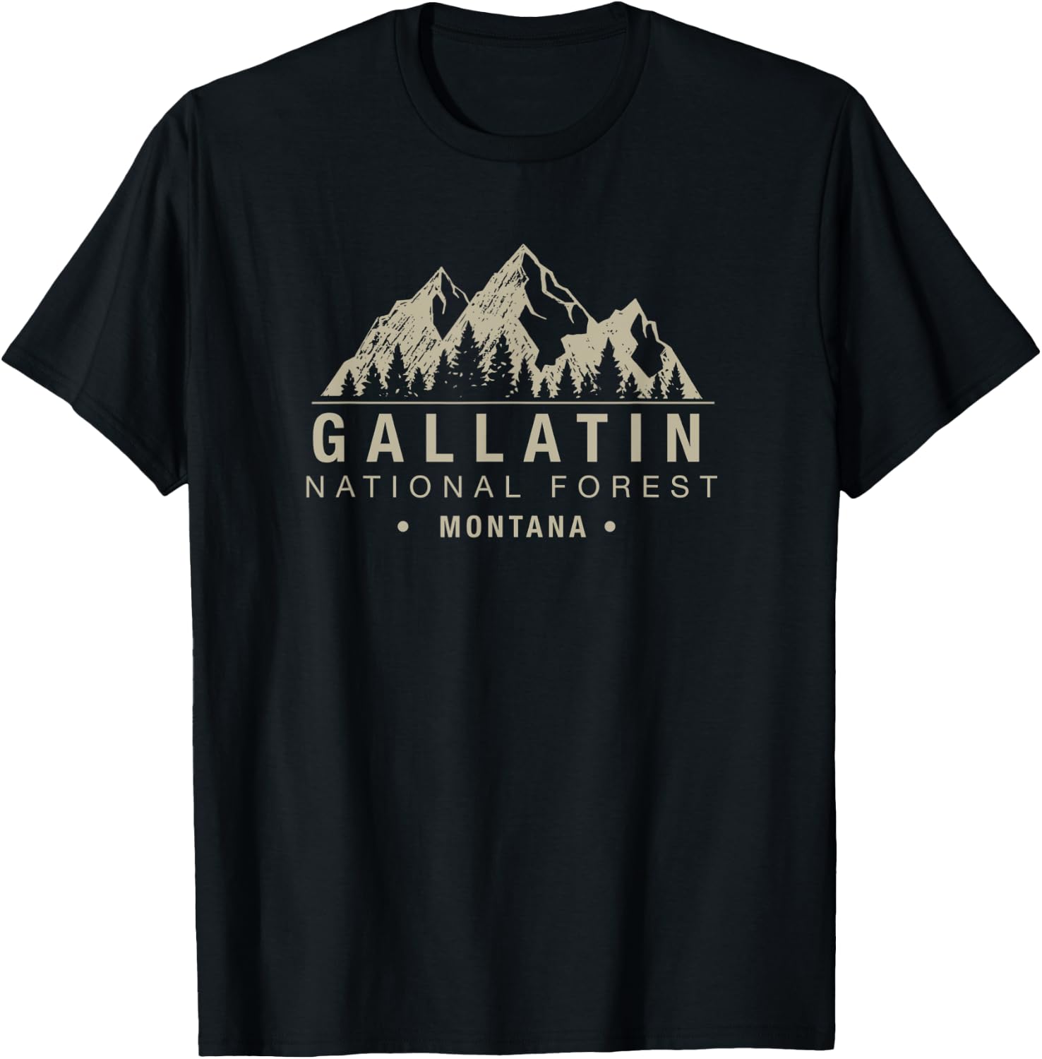 Gallatin National Forest Montana T-Shirt - T-Shirt | Black