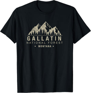 Gallatin National Forest Montana T-Shirt - T-Shirt | Black