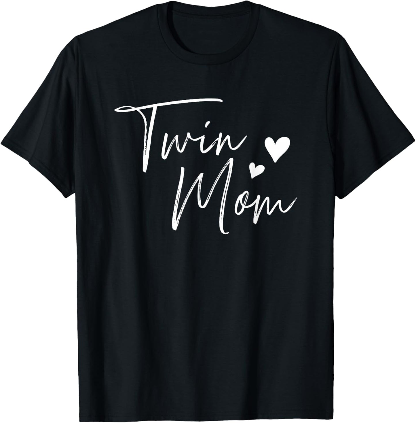 Twin Mom Hearts T-Shirt - T-Shirt | Black