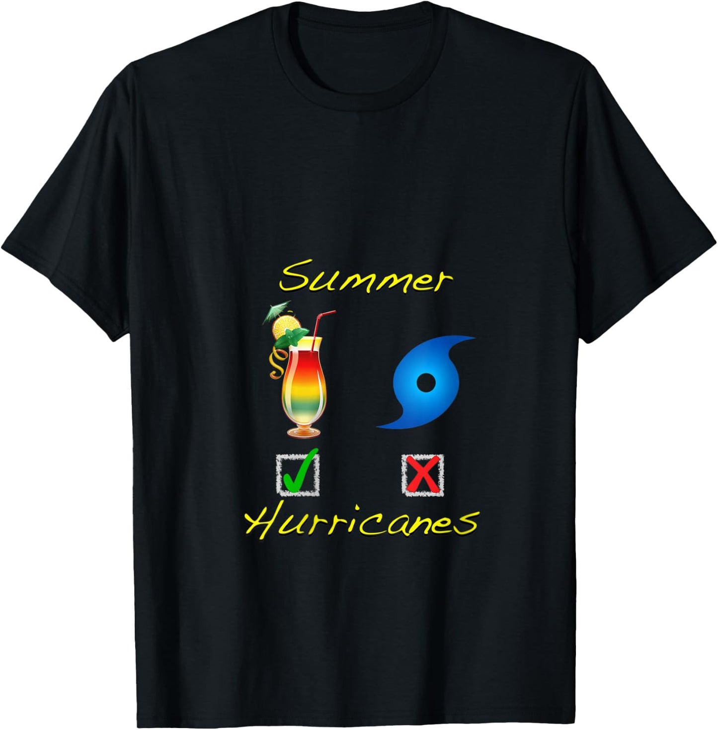 Funny Beach Camping Summer Hurricanes Drink Weather Dad Mom V-Neck T-Shirt - T-Shirt | Black