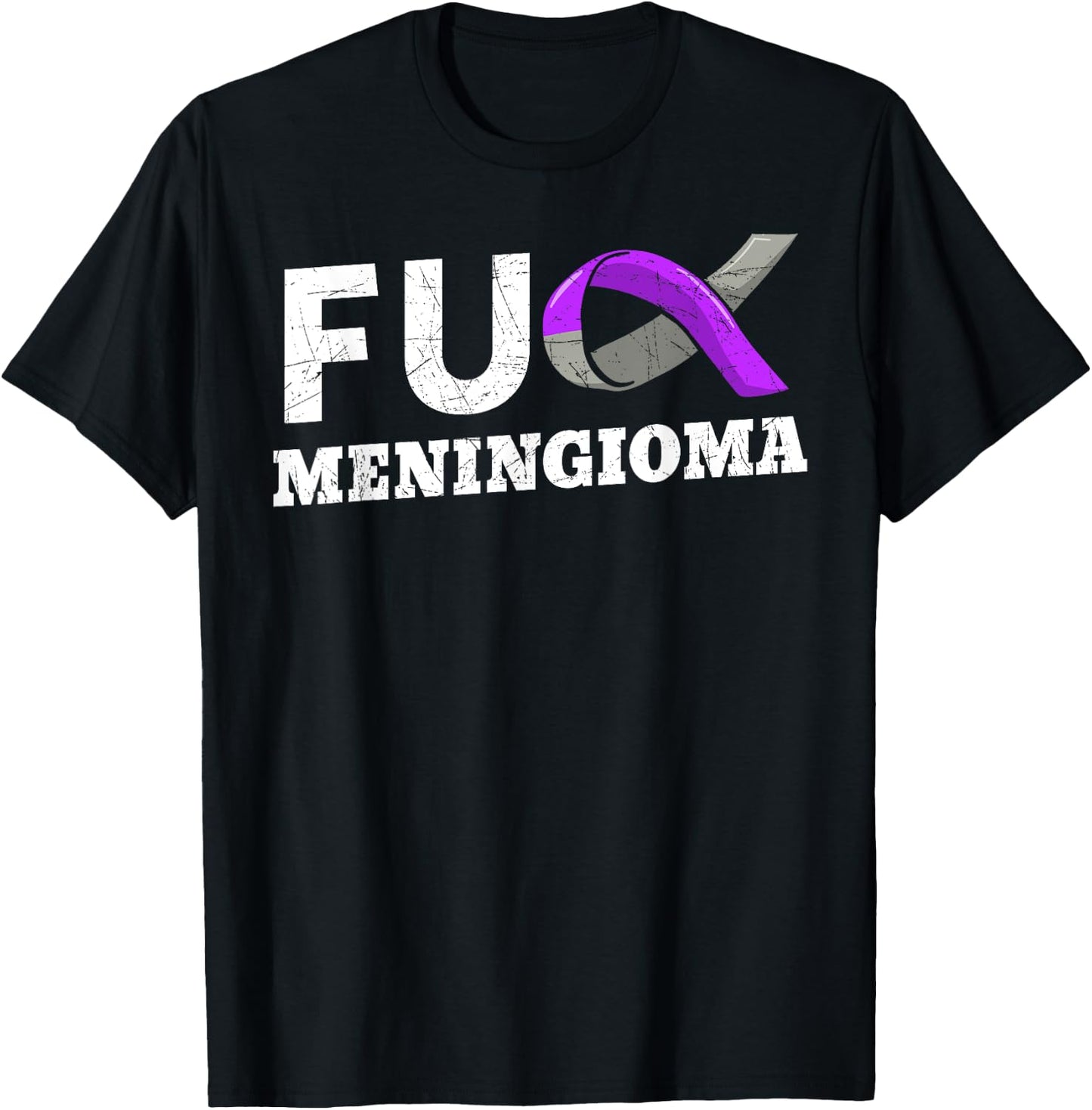 Fuck Meningioma Brain Tumor Meningeal Tumor Cancer Patients T-Shirt - T-Shirt | Black