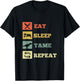 Eat Sleep Tame Repeat Dinosaur T-Shirt - T-Shirt | Black