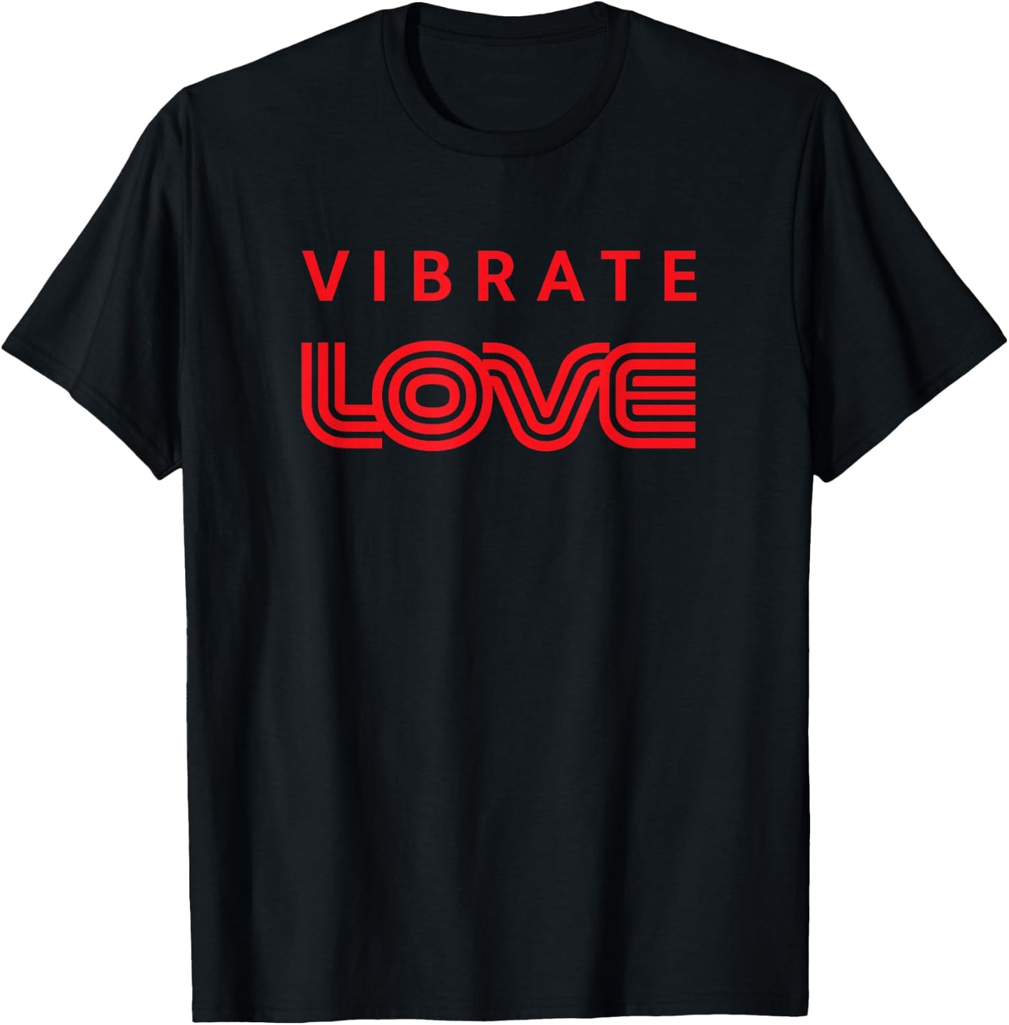 Vibrate Love Spiritual Yoga Meditation Graphic T-Shirt - T-Shirt | Black