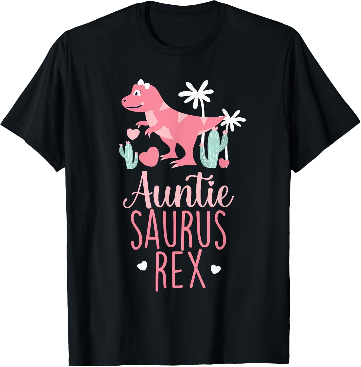 Auntie Saurus Rex Dinosaur Auntiesaurus T-Shirt - T-Shirt | Black