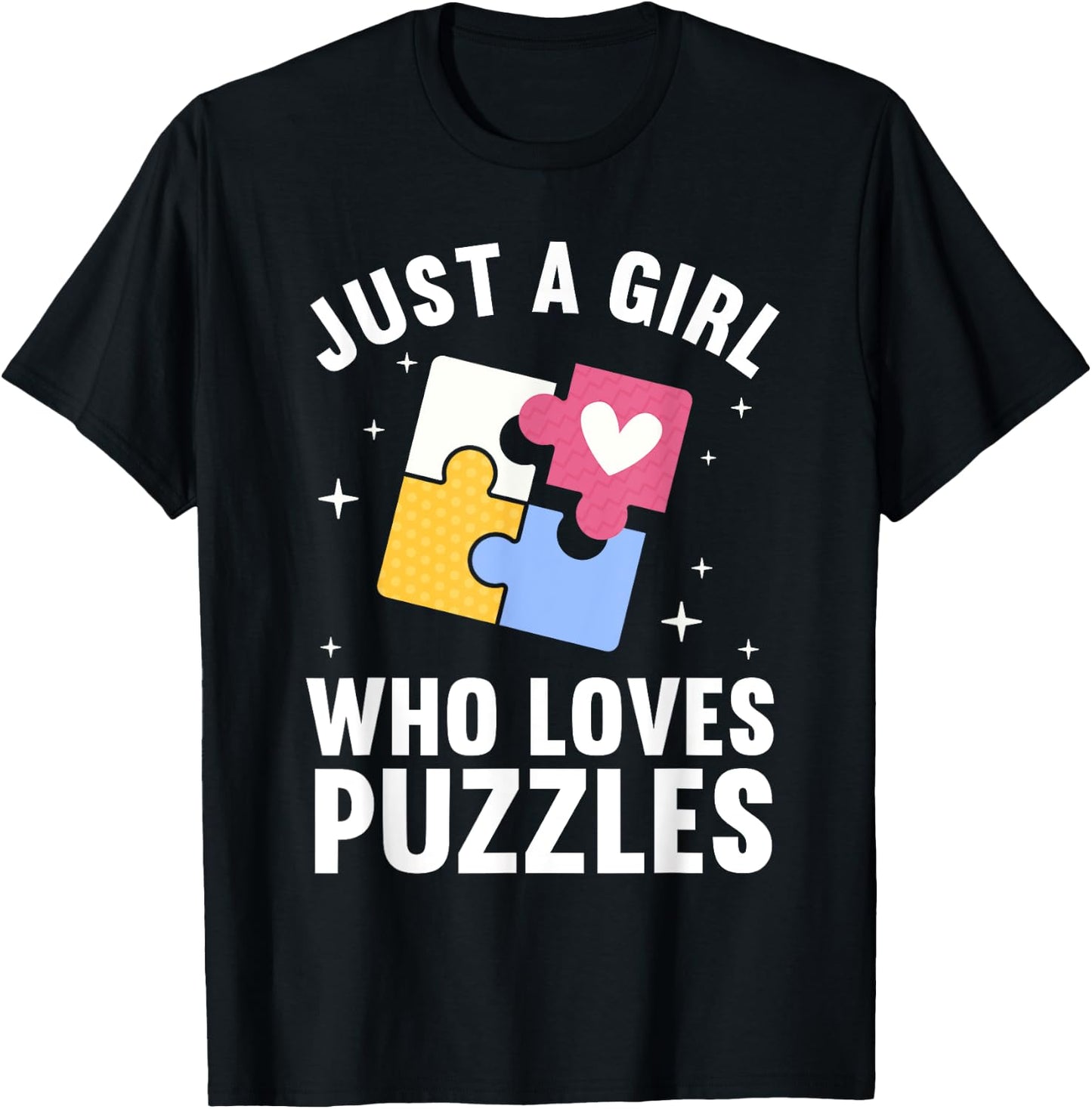 Best Puzzle Art Girls Jigsaw Piece Puzzle Lovers T-Shirt - T-Shirt | Black
