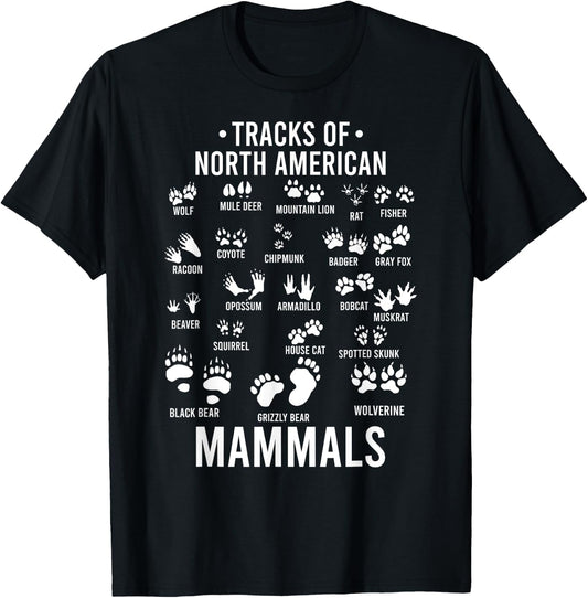 Wildlife Tracks of North American Mammals - Gift Kids T-Shirt - T-Shirt | Black