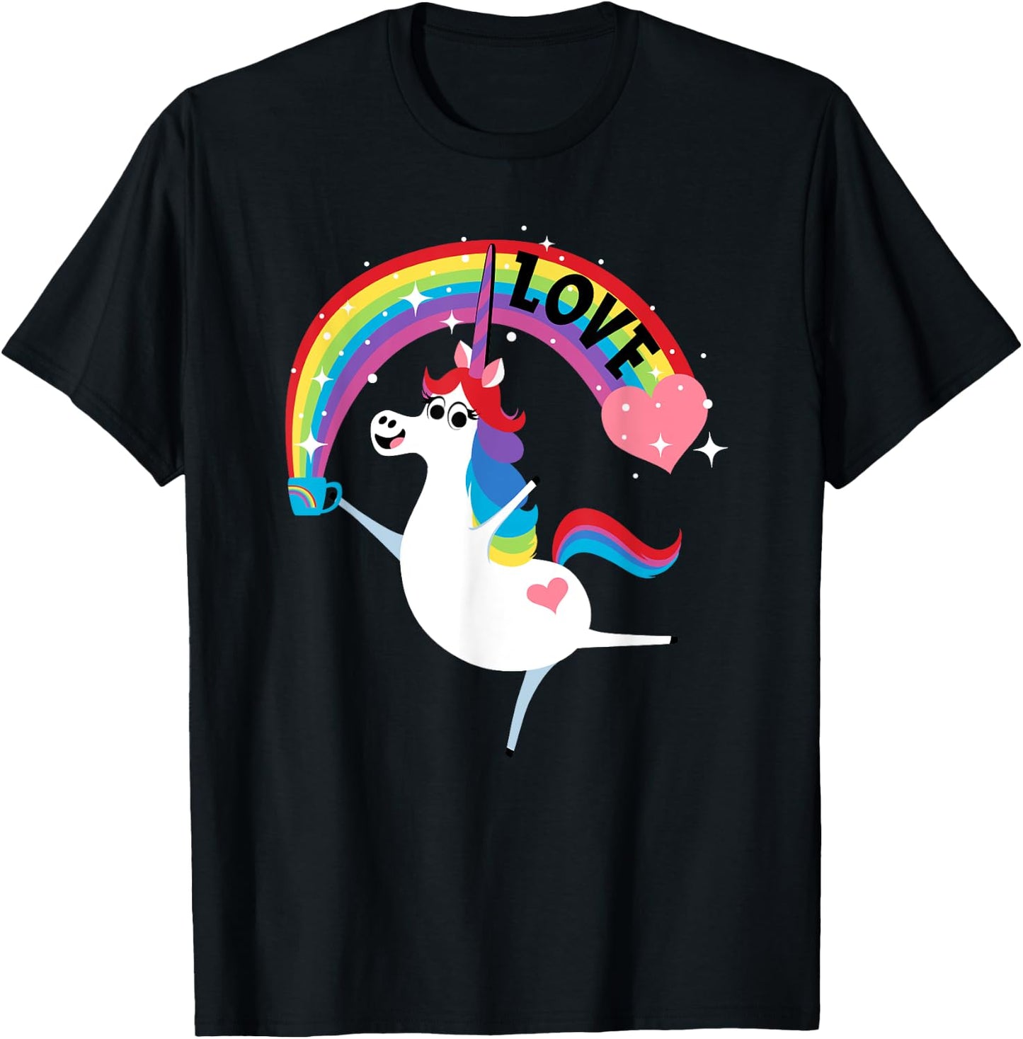Disney and Pixar’s Inside Out Rainbow Unicorn Love T-Shirt - T-Shirt | Black
