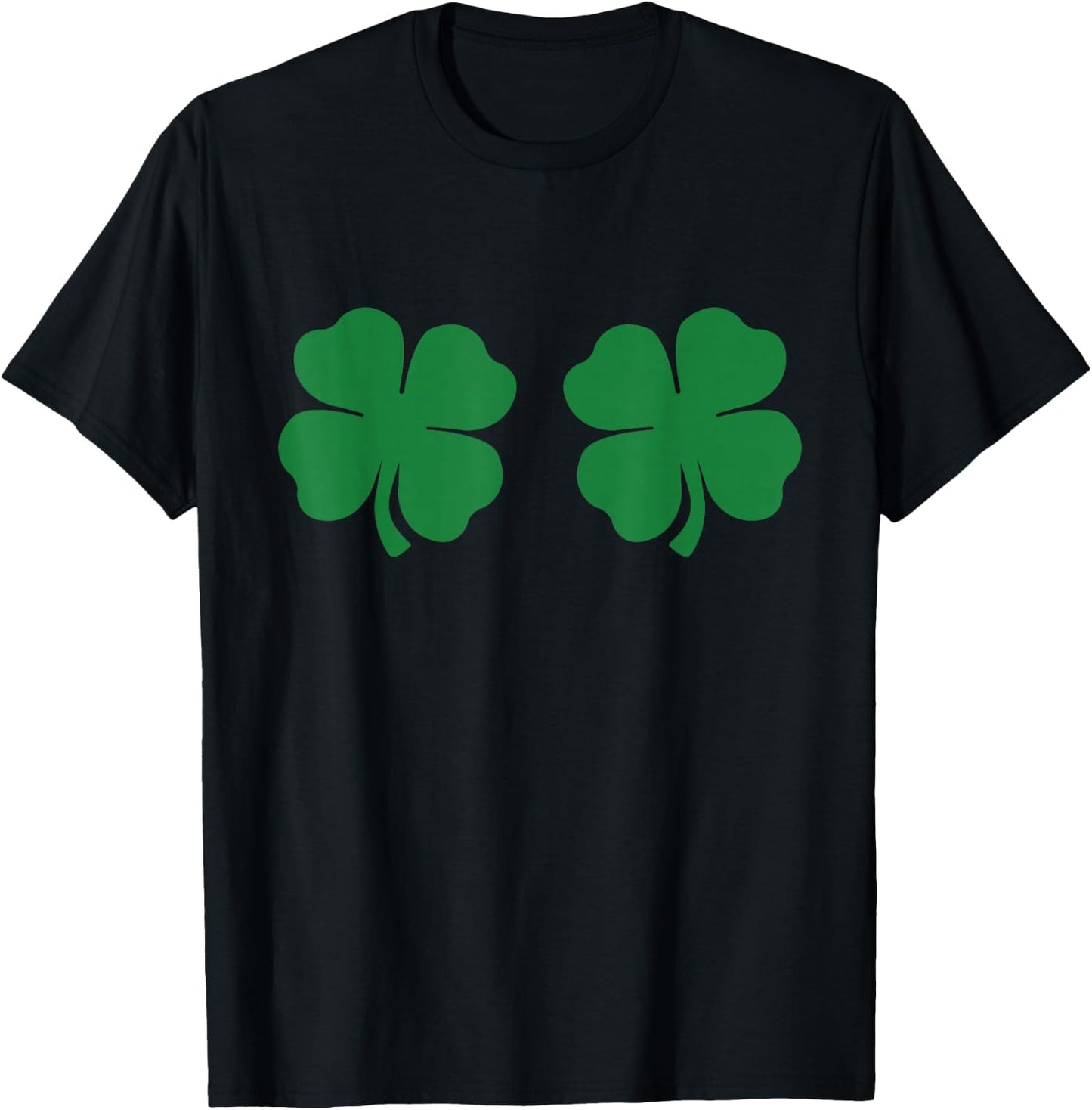 Shamrock Boobs 4 Leaf Clover Saint Patrick's Paddys Day T-Shirt - T-Shirt | Black