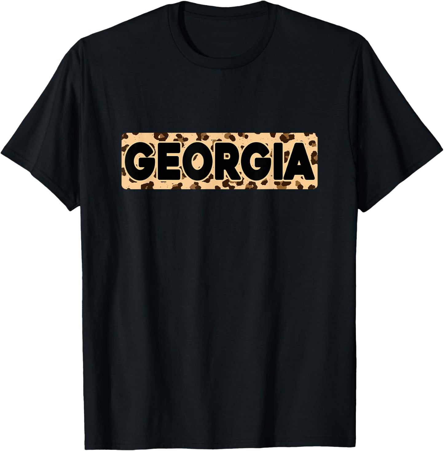 Funny Georgia Leopard Print Personalized Name Georgia T-Shirt - T-Shirt | Black