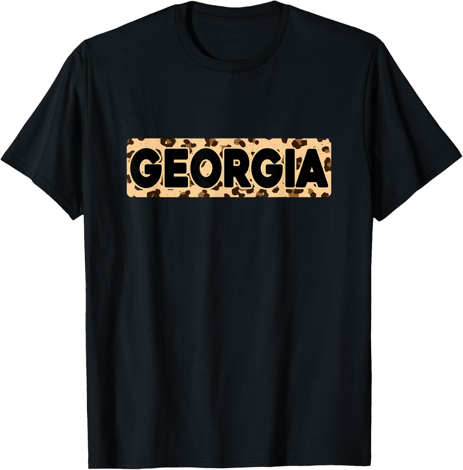 Funny Georgia Leopard Print Personalized Name Georgia T-Shirt - T-Shirt | Black