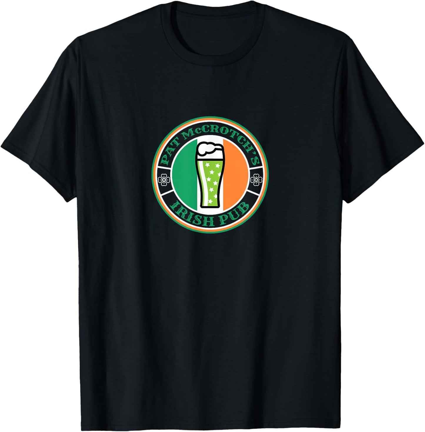Pat McCrotch's Irish Pub Green Beer St Patricks Day Drinking T-Shirt - T-Shirt | Black