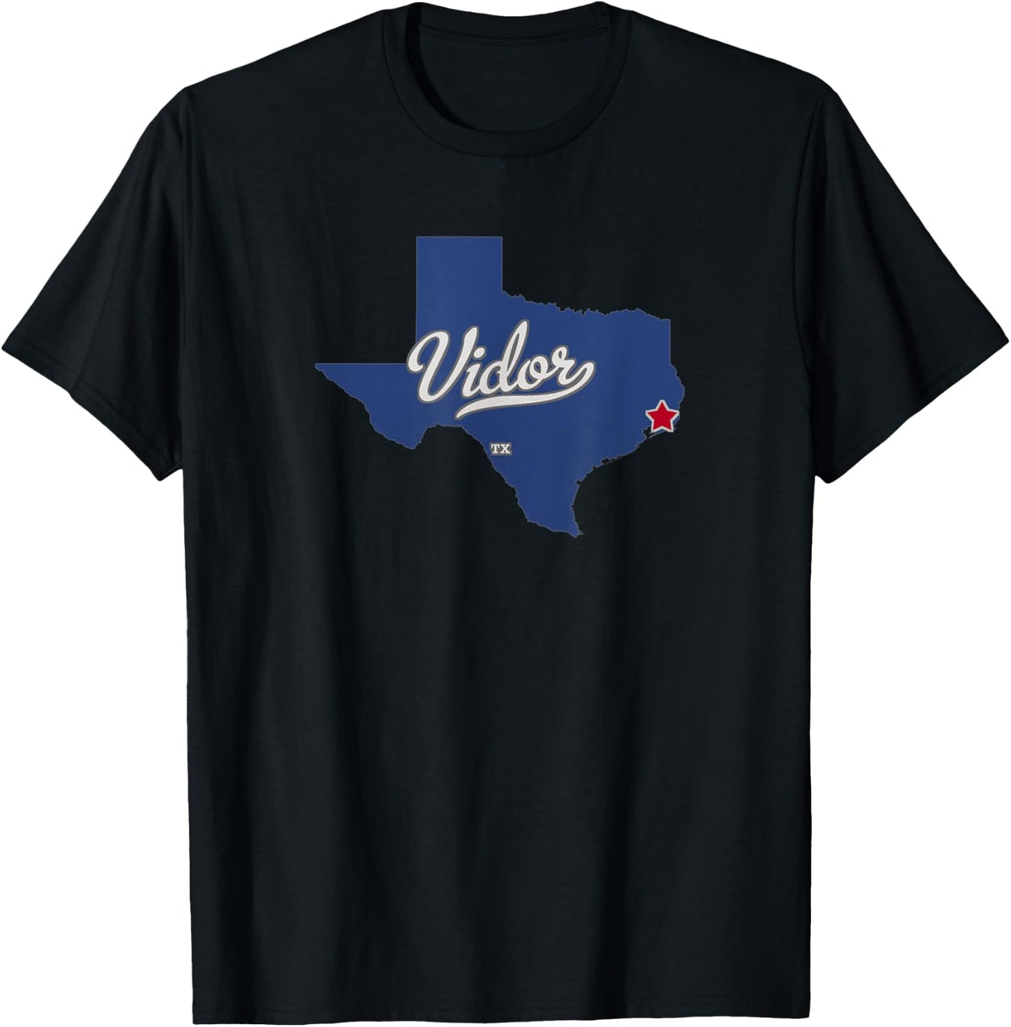 Vidor Texas TX Map T-Shirt - T-Shirt | Black