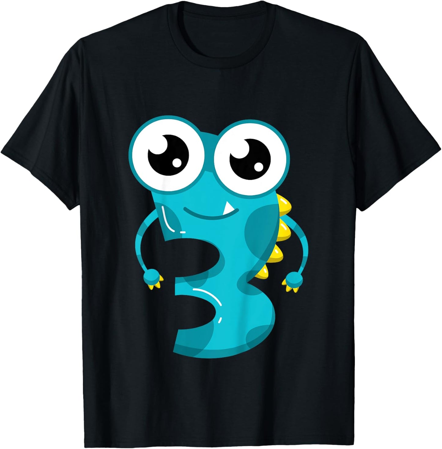 Kids 3rd Birthday Monsters 3 Years Old Little Monster Gift T-Shirt - T-Shirt | Black
