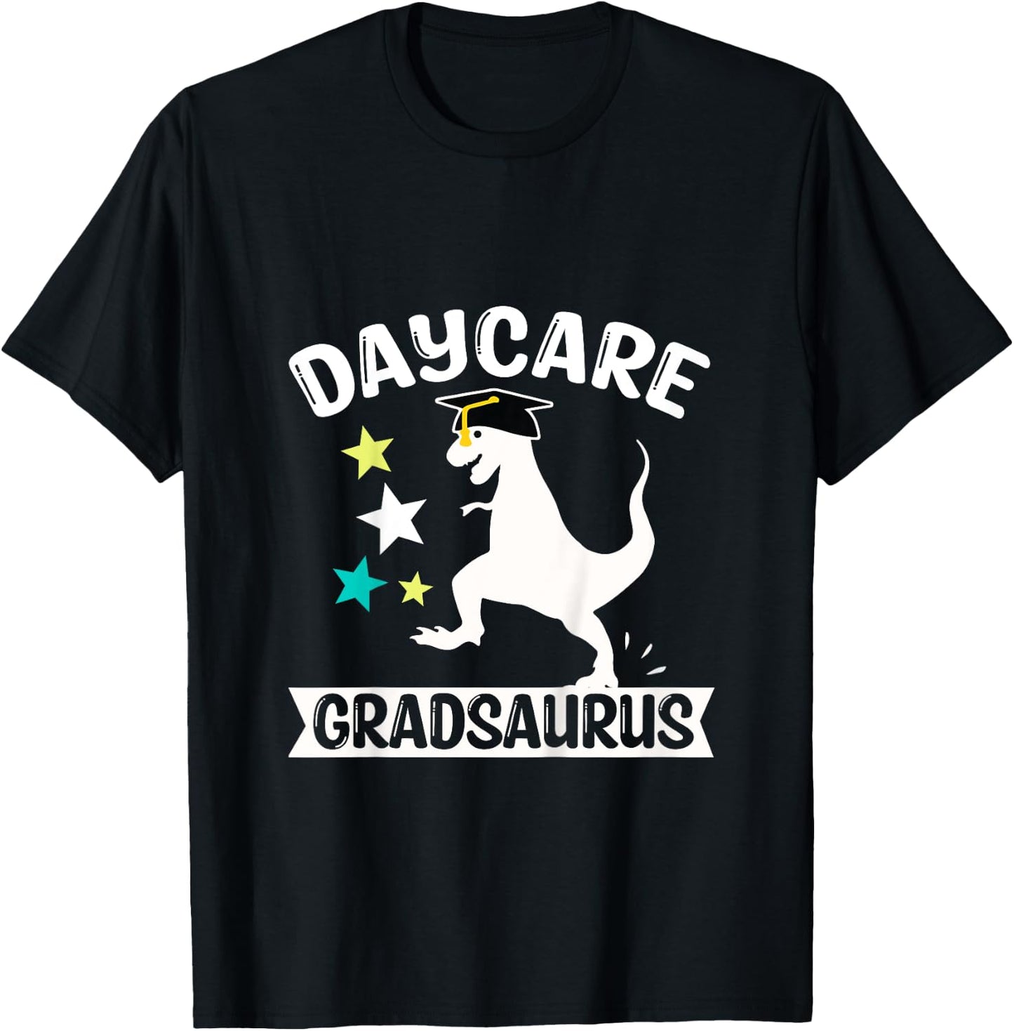 Kids Daycare Gradsaurus Dinosaur Baby Boy Daycare Graduation T-Shirt - T-Shirt | Black