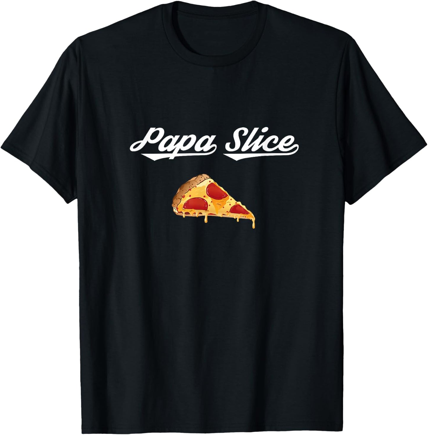 Papa Slice Pizza Belly Expectant Dad Pizza Pregnancy Reveal T-Shirt - T-Shirt | Black