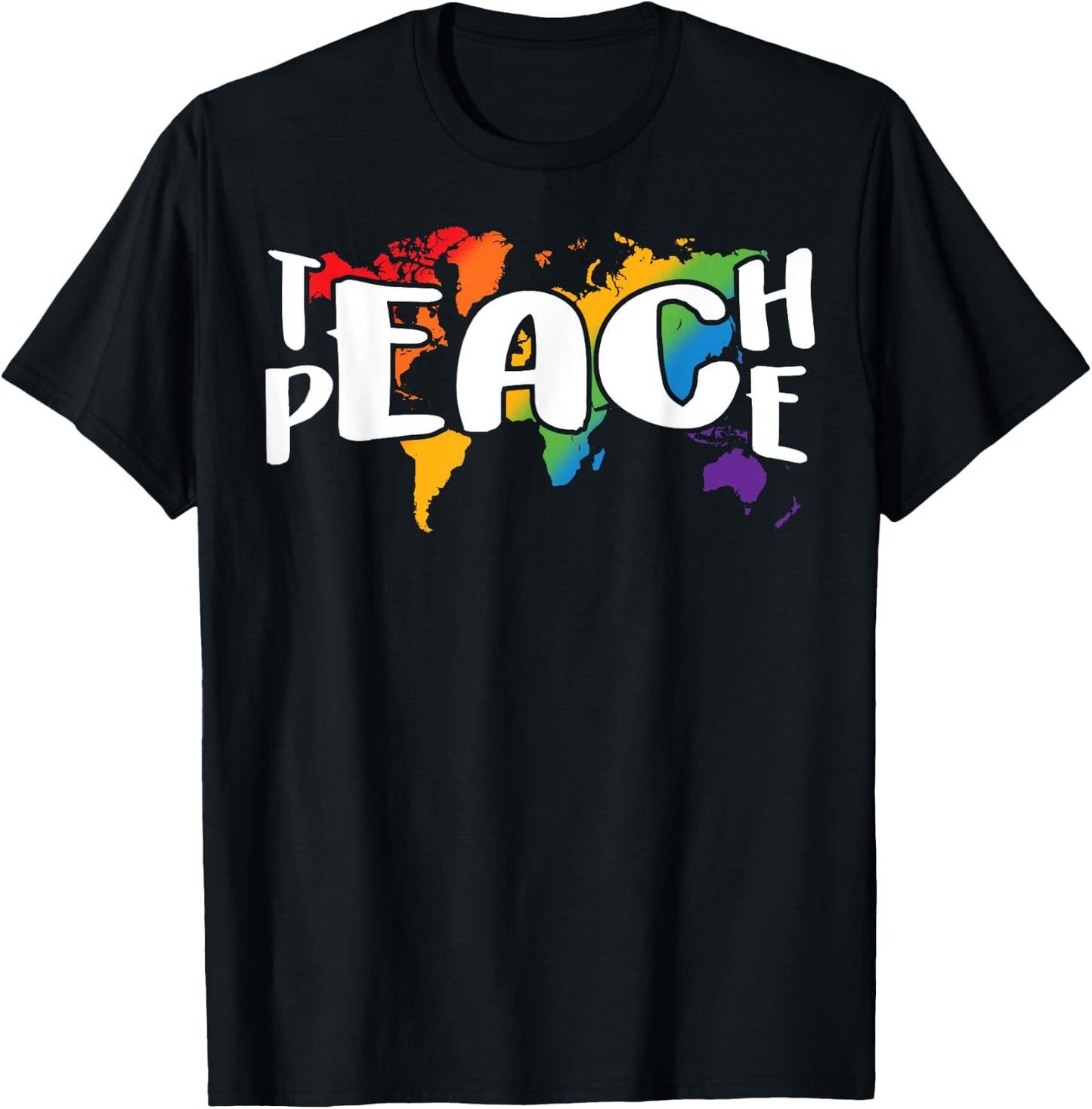 Teach Peace for Teachers and Educators T-Shirt - T-Shirt | Black
