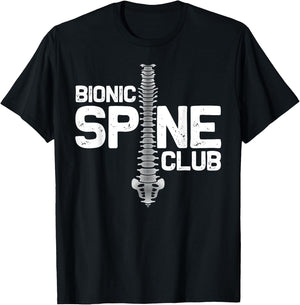 Funny Spine Surgery Gift Women Bionic Spine Club T-Shirt - T-Shirt | Black