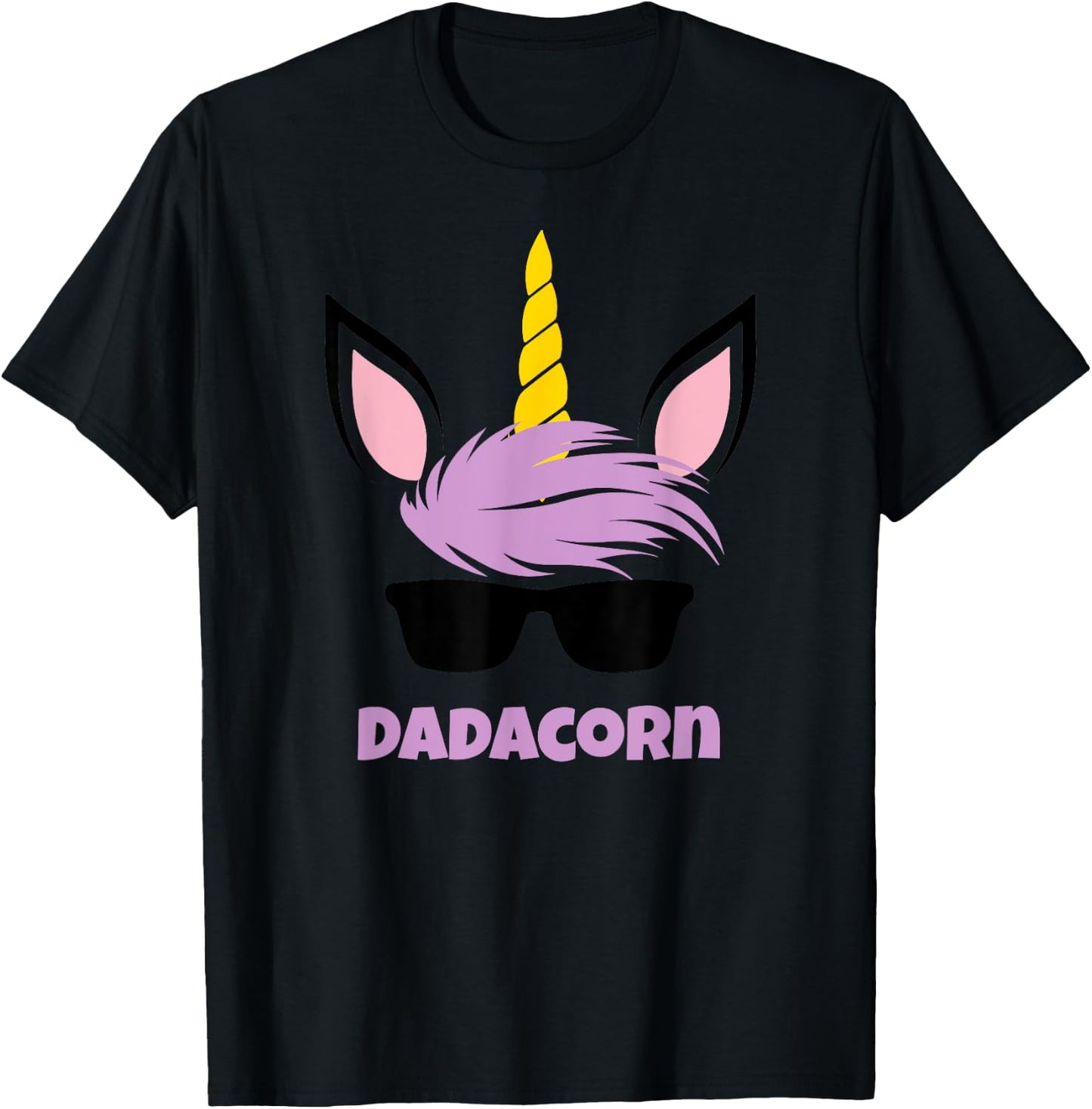 Dadacorn Unicorn Dad Funny Gift T-Shirt - T-Shirt | Black